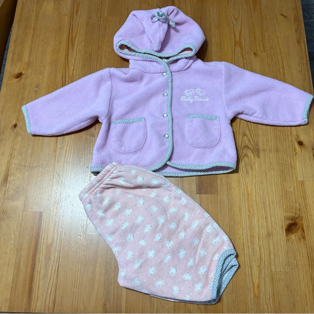 2/8$ Pink Baby Outfit with Hood